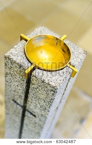 holy water stoup in the church