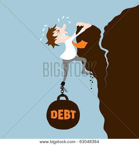 Business man with debt