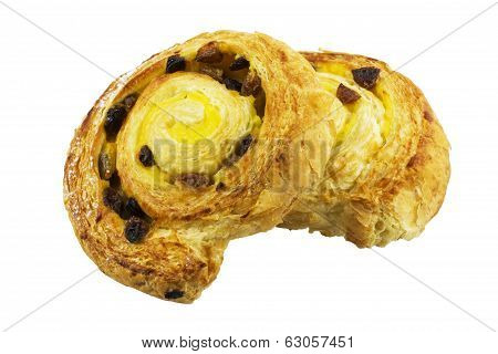 French or Danish Pastries. Isolated on white