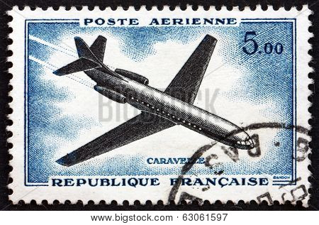 Postage Stamp France 1957 Caravelle, Airliner