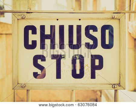 Retro Look A Sign