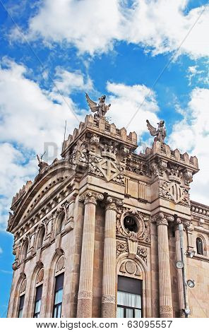 Old Customs Building Constructed In 1902 Locate In The Port Of Barcelona, Spain