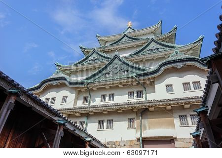 Nagoya Castle  with Sky background in Autumn