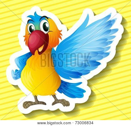 Illustration of a parrot with background