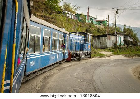DARJEELING, INDIA - March 19: The British-built famous mountain railway, the so-called Toy Train on March 19, 2013 in Darjeeling, India. It is part of the World Heritage.