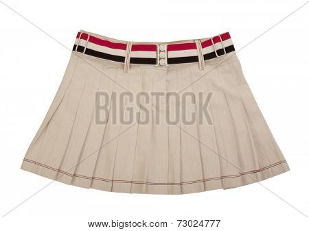 white miniskirt  isolated on white