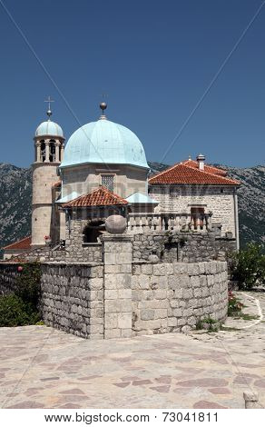PERAST, MONTENEGRO - JUNE 08: Church of Our Lady of the Rocks, Perast, Montenegro, on June 08, 2012 