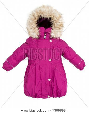 Childrens Women winter jacket isolated on white background.