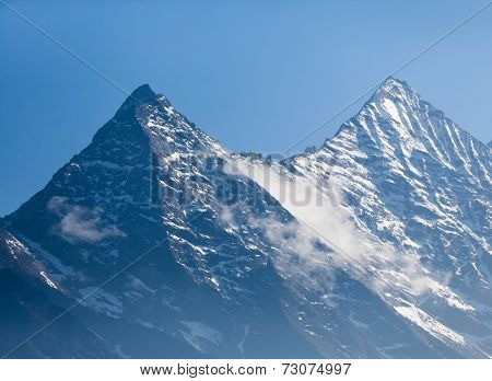 mountain landscape against the sunset sky