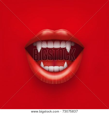 Background of vampire mouth with open lips.