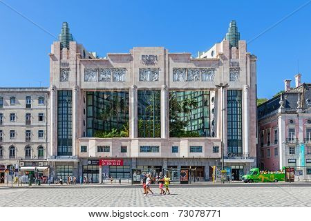 Lisbon, Portugal. August 31, 2014: Eden Hotel in the Restauradores Square. A former cinema/theatre considered a very relevant architecture work by Cassiano Branco, now converted into hotel. 