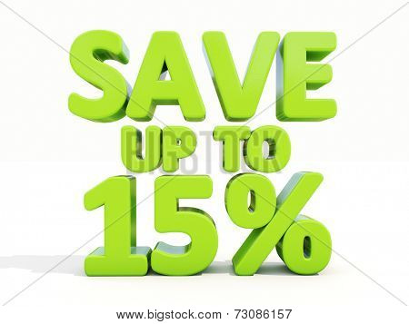 The phrase Save up to % on a white background