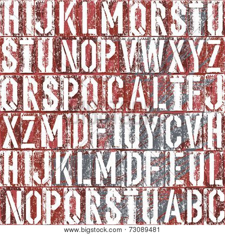 Old letterpress type background, vector