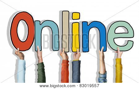 Online Word Concepts Isolated on Background