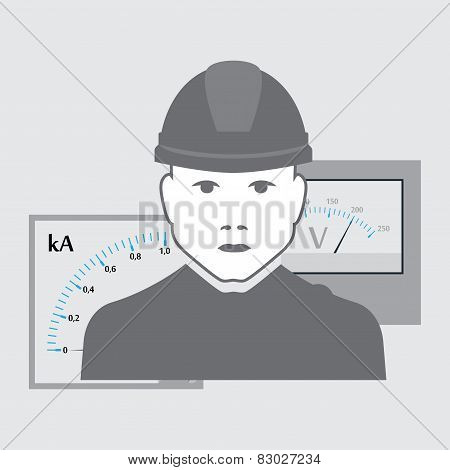 vector electrician worker