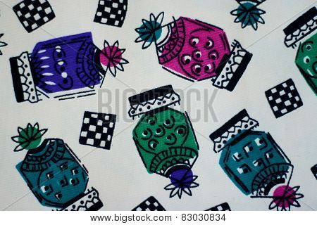old textile, colored fabric, pattern and treds