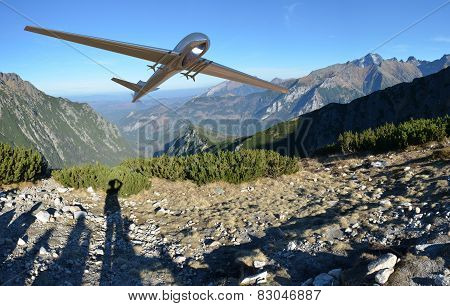 Unmanned Aerial Vehicle drone in flight