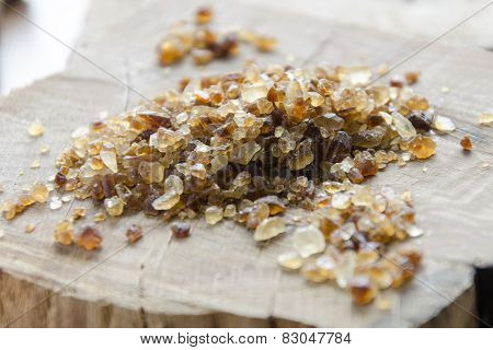 brown cane sugar with silver spoon
