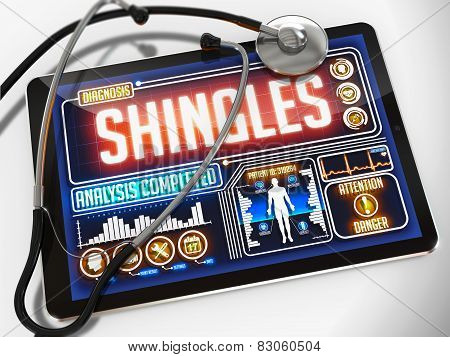 Shingles Diagnosis on the Display of Medical Tablet.