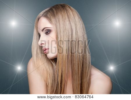Beautiful Young Woman With Straigth Hair