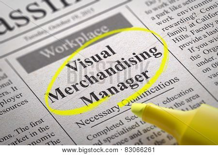 Visual Merchandising Manager Vacancy in Newspaper.