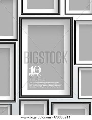 eps10 vector rectangular empty space photo frame background design