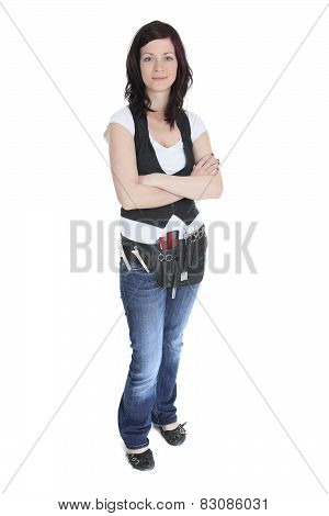 Salon Style - Hairdresser in studio white background