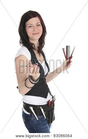 Salon Style - Hairdresser in studio white background