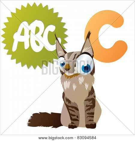 vector cartoon isolated animals abc: C is for Cat