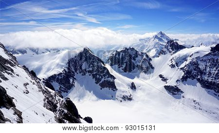 Scenery Of Valley Titlis Snow Mountains