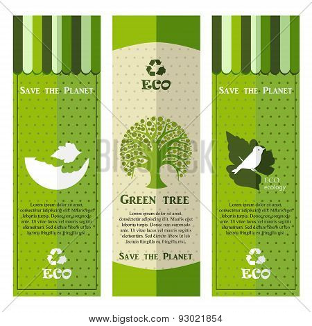 Modern bright green ecology banners