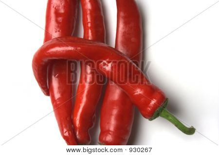Fire Red Hot Chili Peppers Closeup