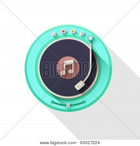 Old Record Player Icon.