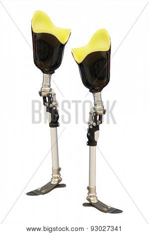 artificial limb on white background
