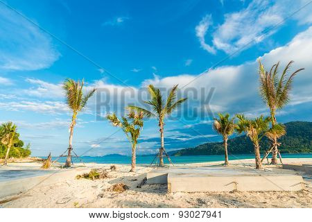 Beach And Tropical Andaman Sea With Blue Sky