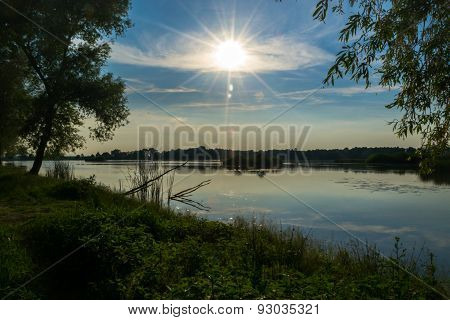 Sunset over Pond