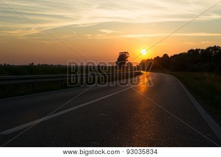 Sunset over The Road