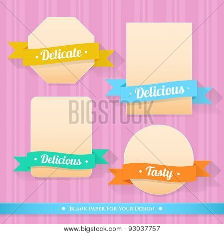 Set of design elements with colorful ribbons