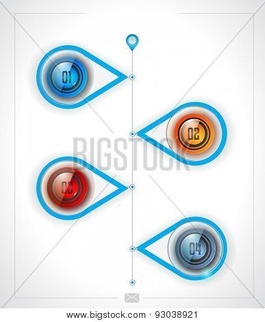 Timeline Infographics layout template for item or ideas classification. Ideal tor printed materials, foded brochures, business illustrations, strategy and marketing proposals and so on.