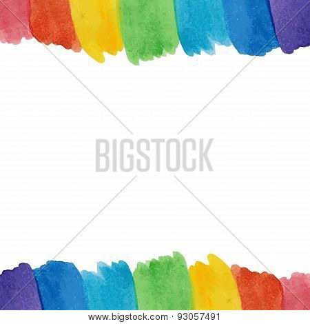 Water color rainbow frame