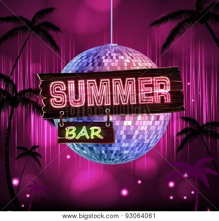 Summer Disco Background. Disco Poster