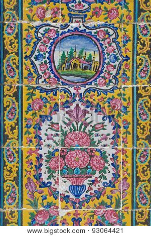Exterior detail of the Nasir al-Mulk mosque in Shiraz, Iran.