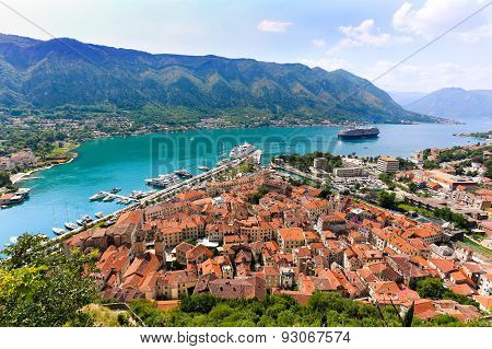 Overlooking The Bay Of Kotor In Montenegro