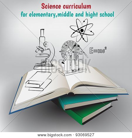 Vector illustration,books and graphic elements,poster for education.