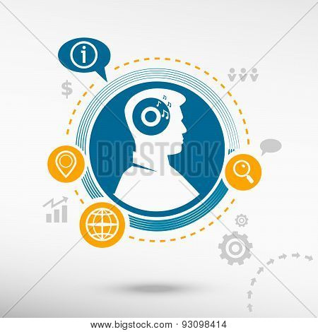 Cd Icon And Male Avatar Profile Picture