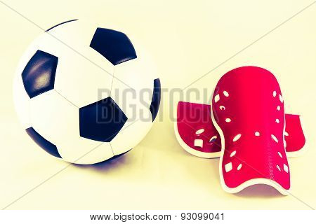 Soccer Ball And Shin Guard  Vintage Style
