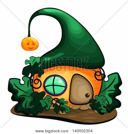 magic pumpkin house with a roof and Windows, vector illustration, Vector design for app user interface