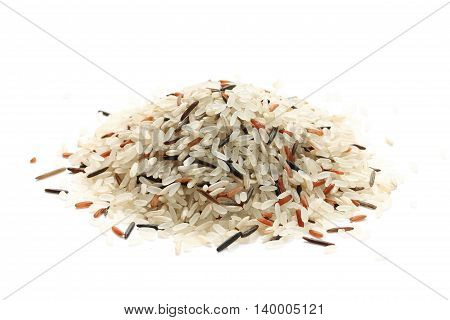 Colorful rice set isolated on white background