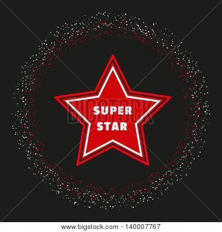 Super star. Award banner background. Shimmering circle. Success Superstar Victory Winning Vector Concept. Reward ceremony decoration. Movie music awarding layout. Vector illustration