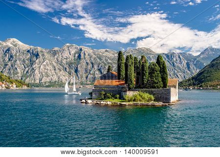 near the Bay of Kotor Perast.insulae Santa George.